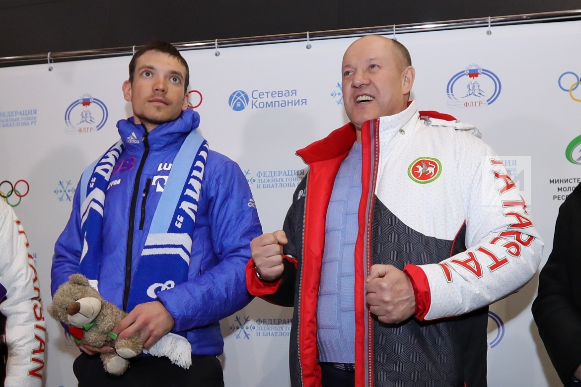 Лыжник Андрей Ларьков, двукратный призер XXIII Зимних Олимпийских игр в Корее прибыл в Казань